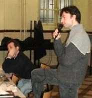 Christophe Lambert au premier plan, Manchu au second